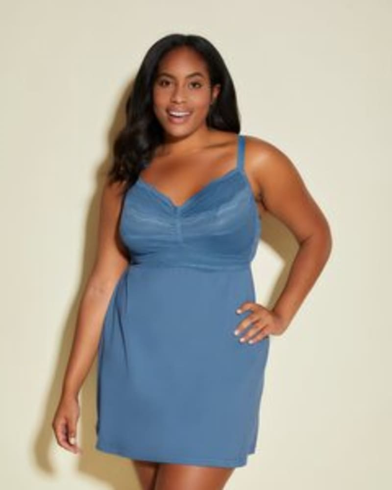 Front of a model wearing a size 1X Dolce Babydoll Chemise in Malawi by Cosabella. | dia_product_style_image_id:253683